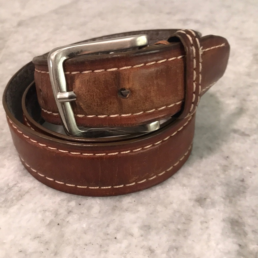 Vintage Dockers Belt Mens 36 Brown Stitching Festival Gorpcore Ranch Cowboy Boho